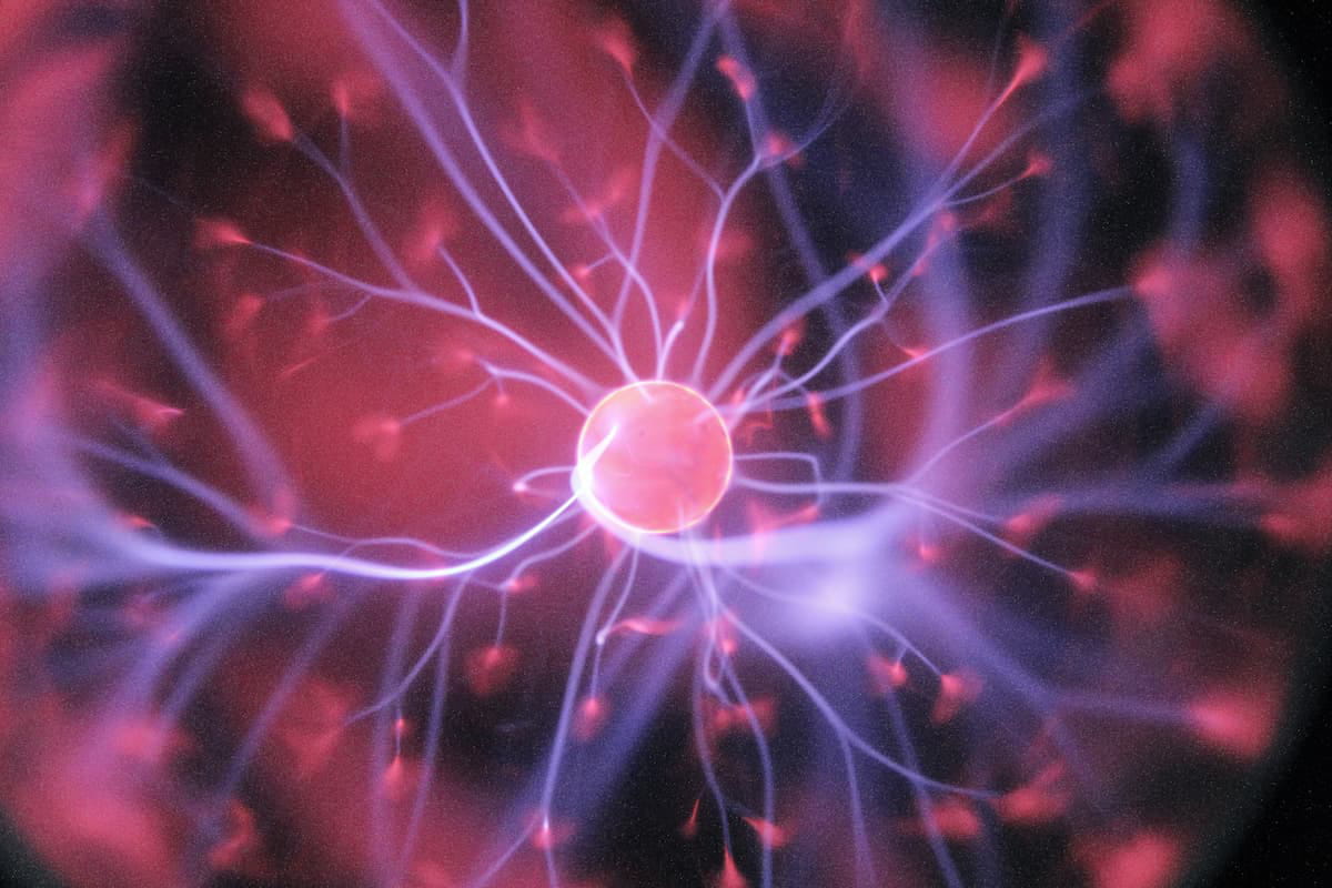 Graphic of electrons in brain